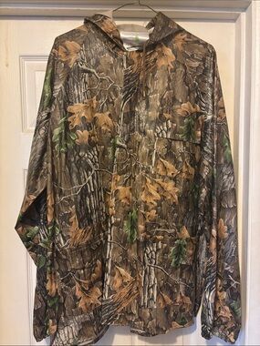 Men's Realtree-Style Camouflage Hooded Performance Jacket - Brown/Green Size M